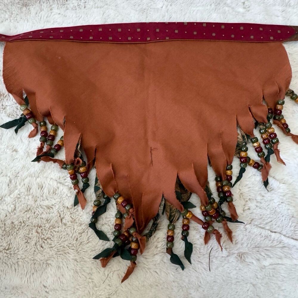 VTG Southwestern Mallard Duck Beaded Fringe Handkerchief Scarf Bandana Concho - Picture 7 of 7